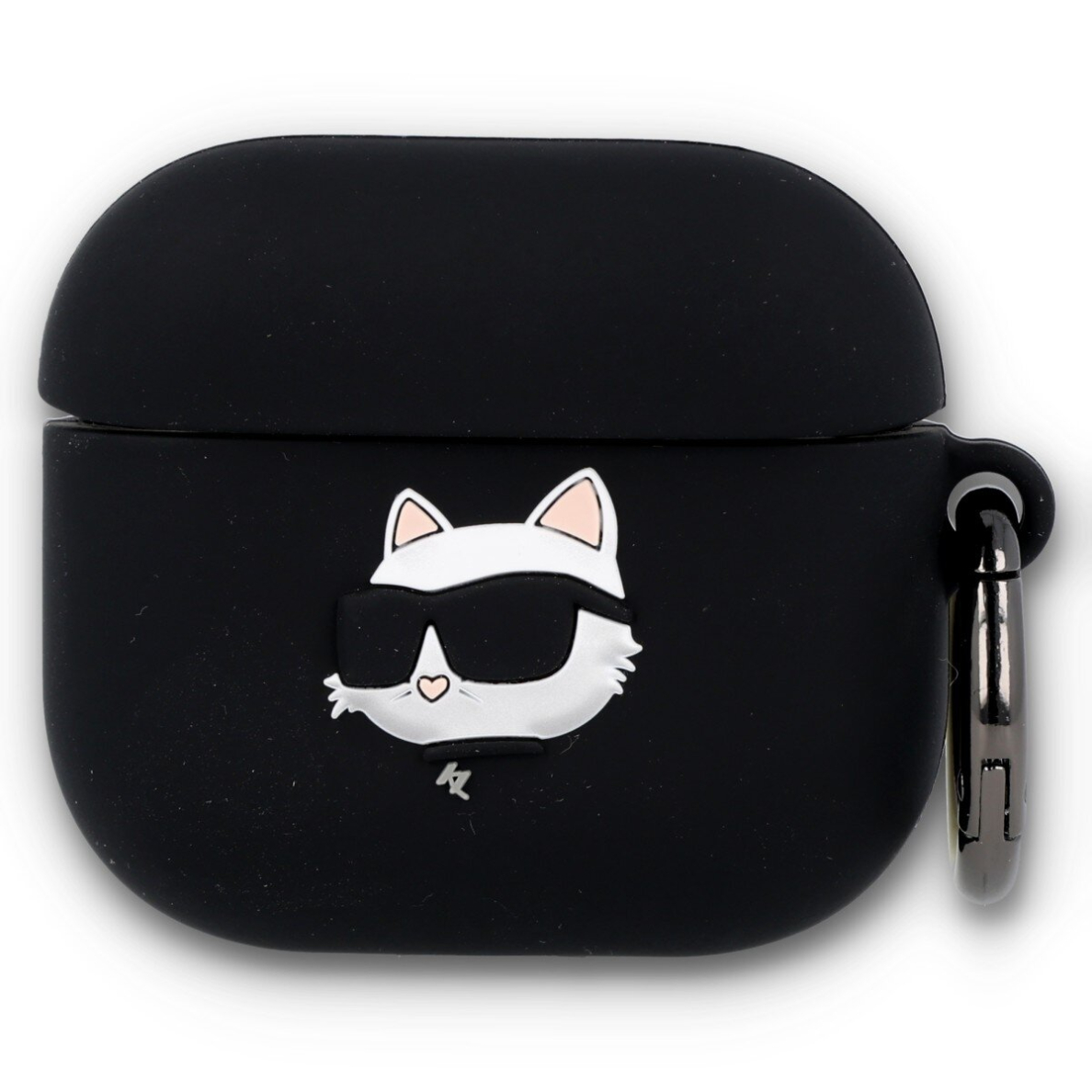 Silikoninis KARL LAGERFELD black Choupette Head 3D AirPods 3 dėklas
