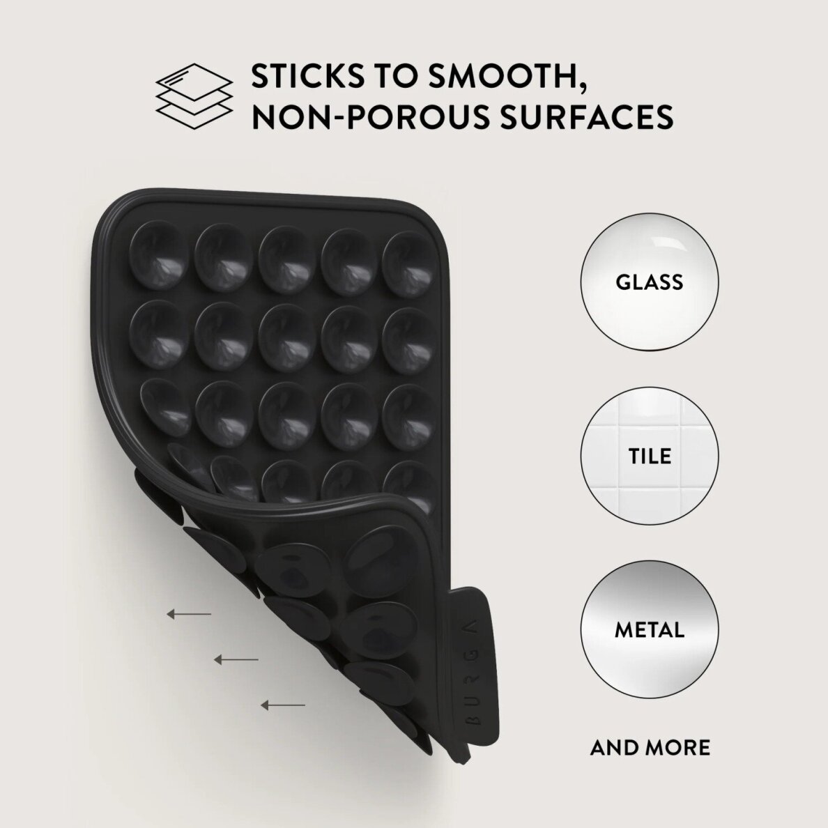 Silikoninis laikiklis telefonui StickPad Black BURGA 1 Silikoninis laikiklis telefonui StickPad Black BURGA 1