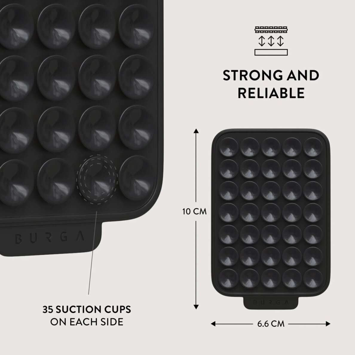 Silikoninis laikiklis telefonui StickPad Black BURGA 3 Silikoninis laikiklis telefonui StickPad Black BURGA 3