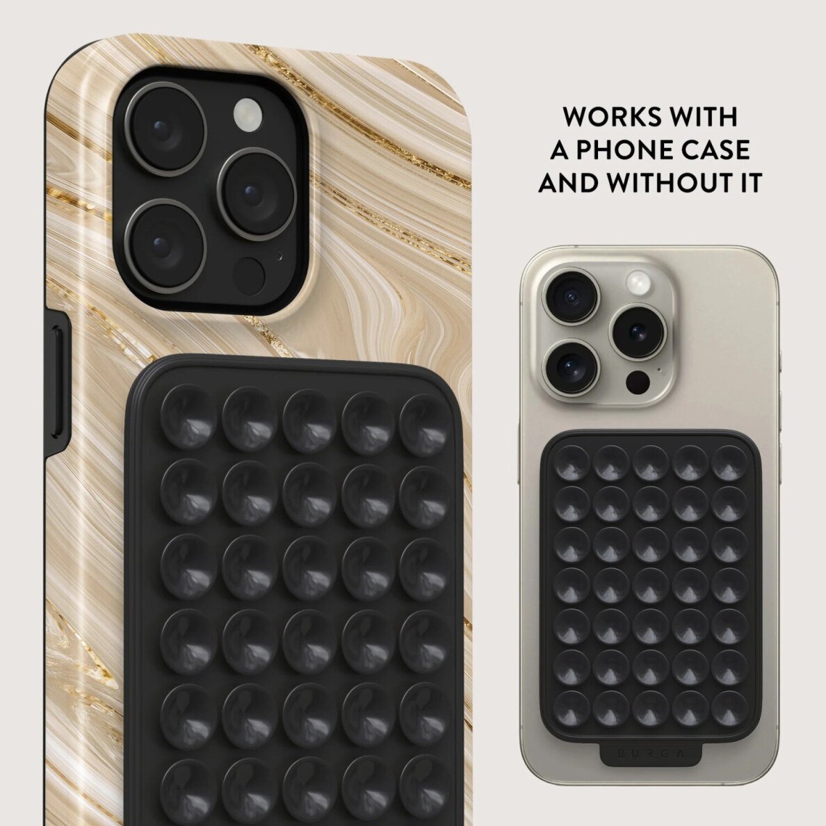 Silikoninis laikiklis telefonui StickPad Black BURGA 4