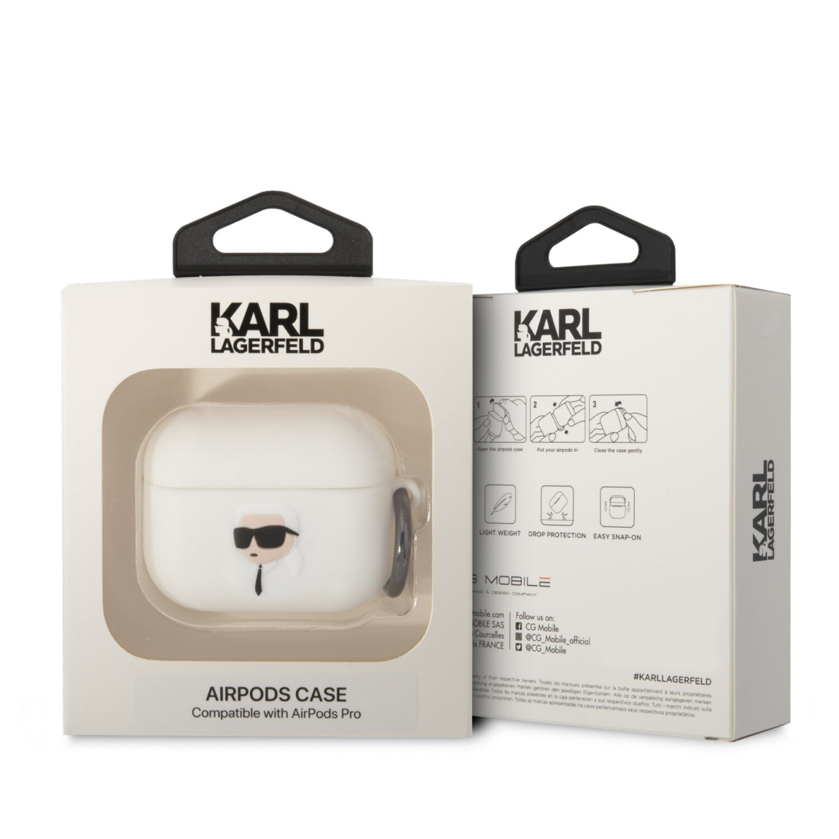 Silikoninis NFT KARL LAGERFELD baltas Airpods PRO dėklas 2