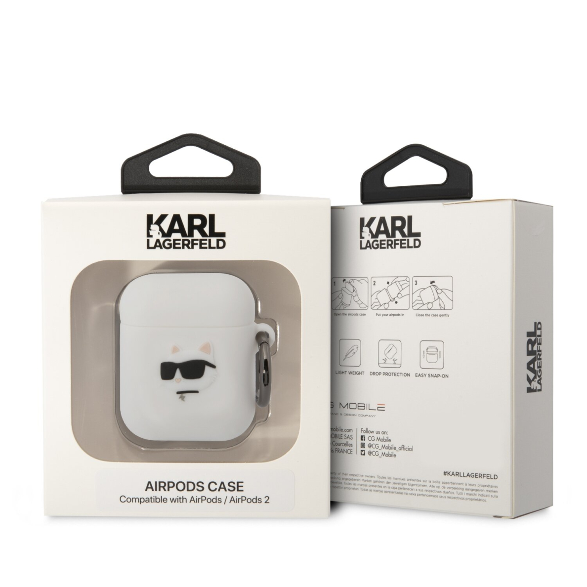 Silikoninis NFT KARL LAGERFELD baltas AirPods/AirPods 2 dėklas 2