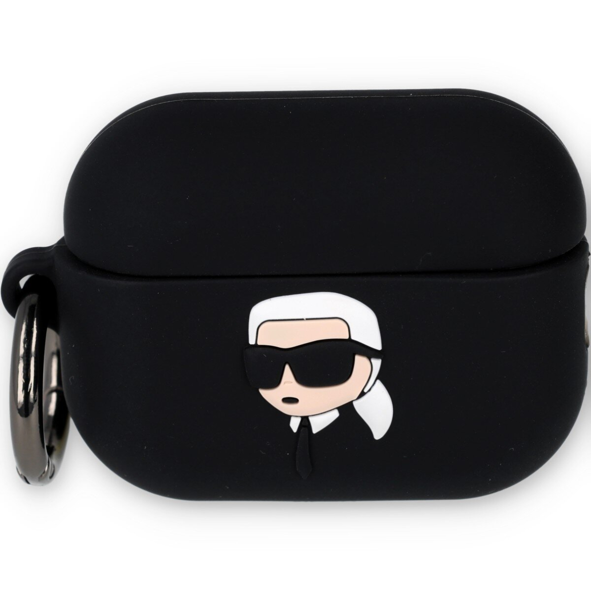 Silikoninis KARL LAGERFELD black Karl Head 3D Airpods Pro 2nd Gen dėklas