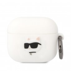 Silikoninis KARL LAGERFELD baltas AirPods 3 dėklas