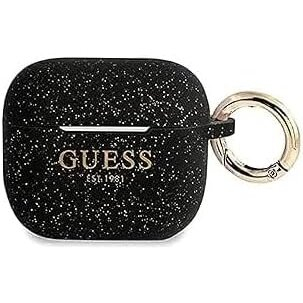 Silikoninis GUESS GUA3SGGEK juodas Airpods 3 glitter dėklas
