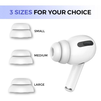 Silikoniniai ausinių antgaliai Airpods PRO / PRO 2 (S, M, L) 1