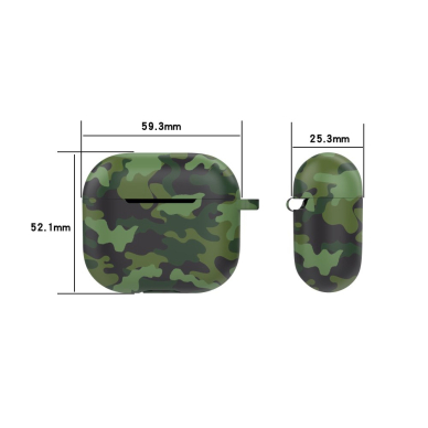 Silikoninis dėklas Airpods 3 Camouflage žalias 6