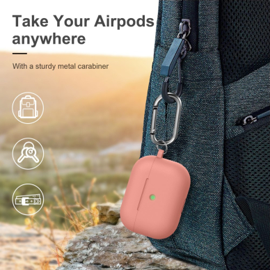 Silikoninis dėklas Airpods PRO koralo spalvos 6