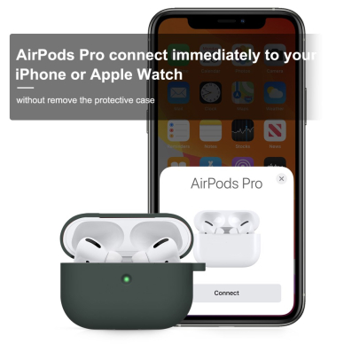 Airpods PRO dark green silikoninis dėklas 5