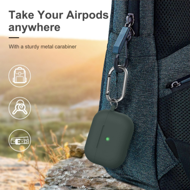 Airpods PRO dark green silikoninis dėklas 6