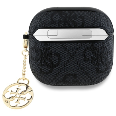 Silikoninis GUESS black 4G Charm Collection Airpods 4 dėklas 1