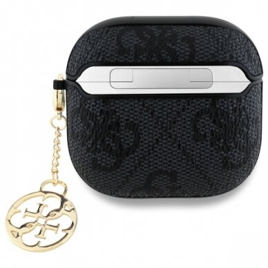 Silikoninis GUESS black 4G Charm Collection Airpods 4 dėklas 1