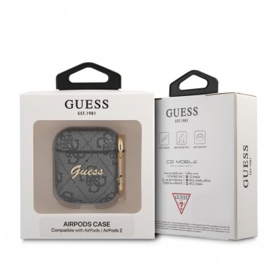 Silikoninis GUESS grey AirPods/AirPods 2 dėklas 2