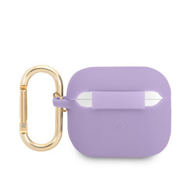 Silikoninis GUESS GUA3SLSMP violetinis Airpods 3 dėklas 1