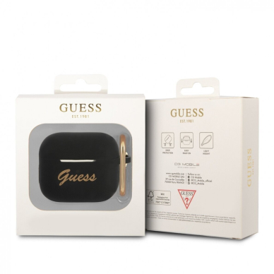 Silikoninis GUESS GUAPSLSMK juodas Airpods PRO dėklas 2