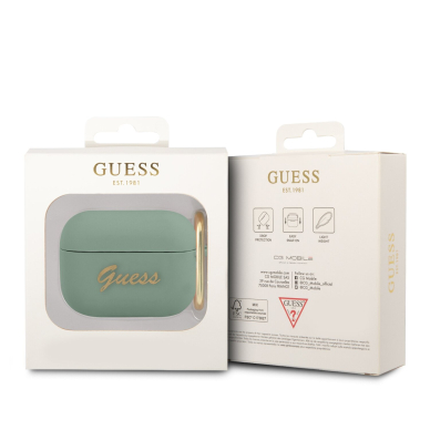 Silikoninis GUESS GUAPSLSMN žalias Airpods PRO dėklas 2