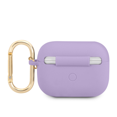 Silikoninis GUESS GUAPSLSMP violetinis Airpods PRO dėklas 1