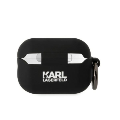 Silikoninis KARL LAGERFELD black Karl Head 3D Airpods Pro 2nd Gen dėklas 2