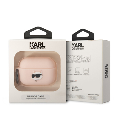 Silikoninis NFT KARL LAGERFELD pink KLAP2RUNCHP Airpods Pro 2nd Gen dėklas 2