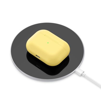 Silikoninis Visible dėklas Airpods PRO geltonas 3