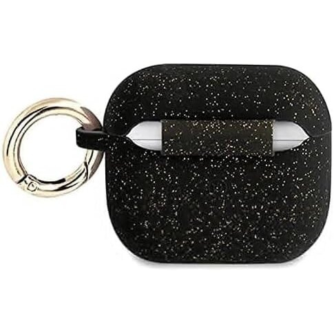 Silikoninis GUESS GUA3SGGEK juodas Airpods 3 glitter dėklas 1