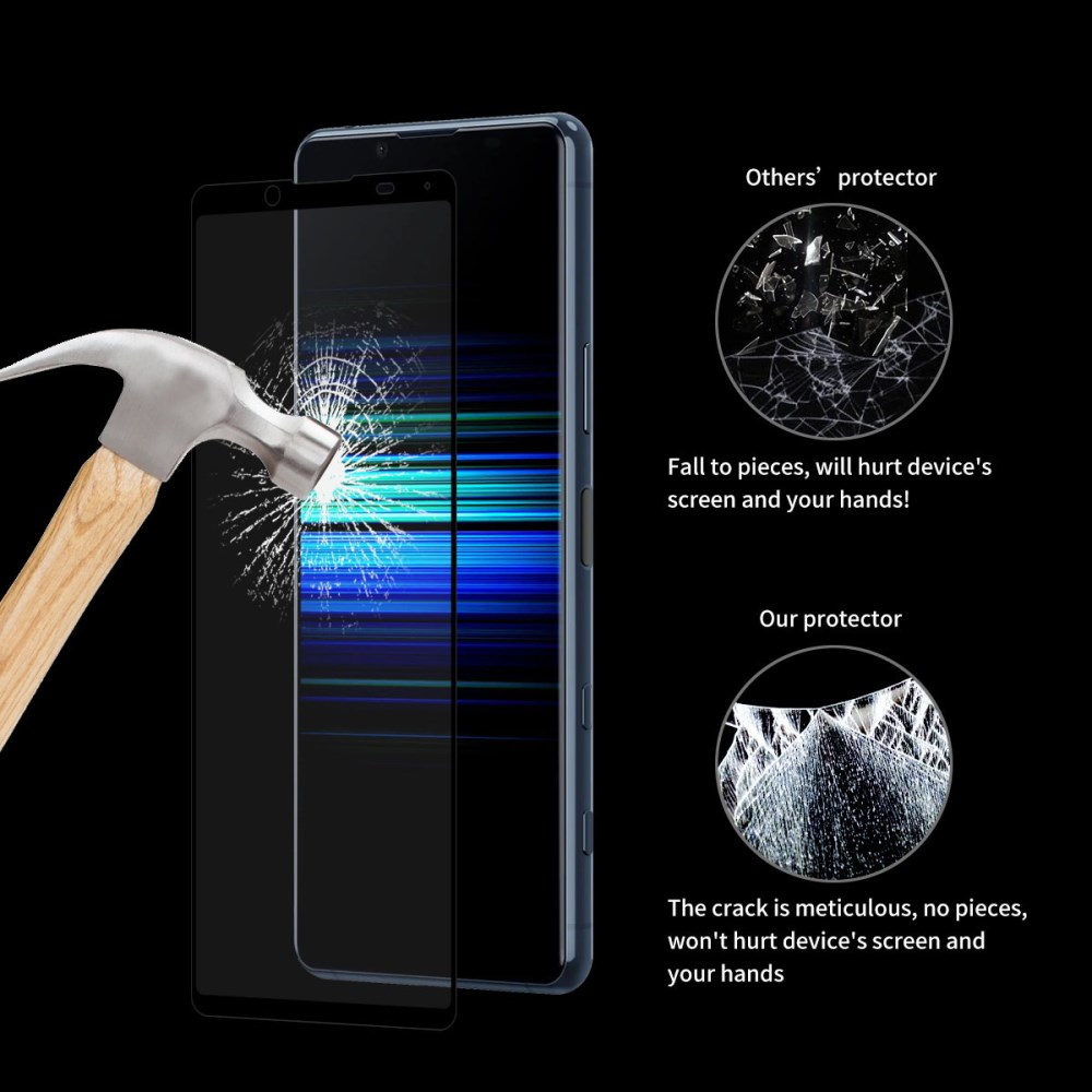 Sony Xperia 5 II juodas pilnas 5D stiklas 8