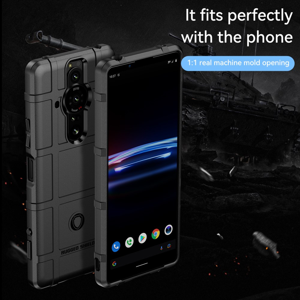 Sony Xperia Pro-I juoda Rugged Square nugarėlė 1