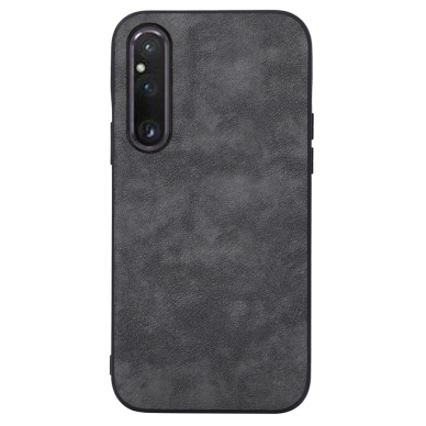 Sony Xperia 1 V juoda Leather Vintage nugarėlė