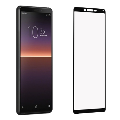 Sony Xperia 10 II juodas pilnas 5D stiklas 6