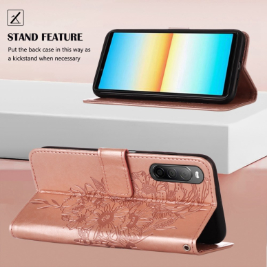 Sony Xperia 10 IV rausvas Tracy K.FLEXI dėklas Drugelis 2