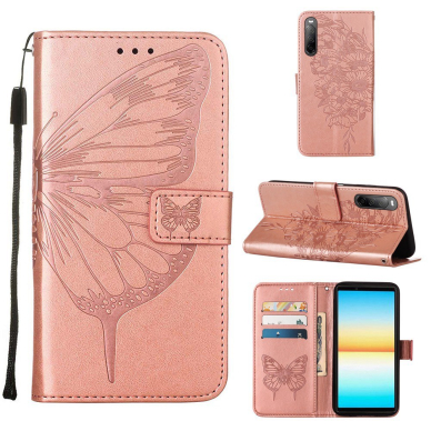 Sony Xperia 10 IV rausvas Tracy K.FLEXI dėklas Drugelis 4