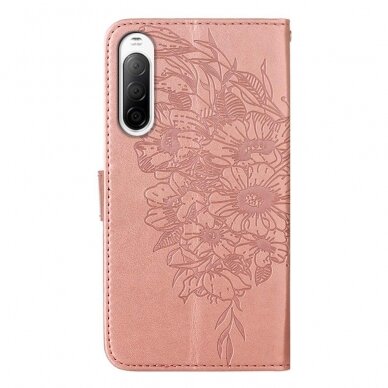 Sony Xperia 10 IV rausvas Tracy K.FLEXI dėklas Drugelis 5