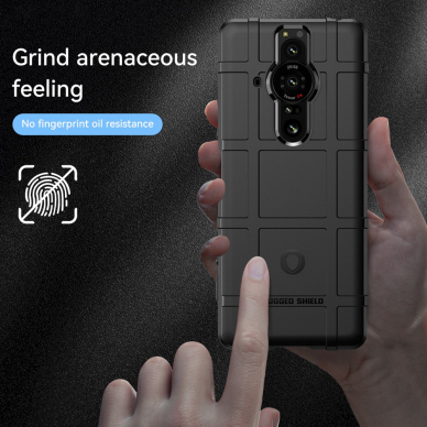 Sony Xperia Pro-I juoda Rugged Square nugarėlė 2