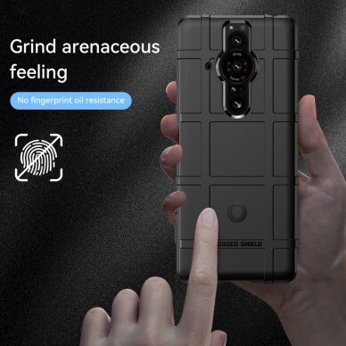 Sony Xperia Pro-I juoda Rugged Square nugarėlė 2