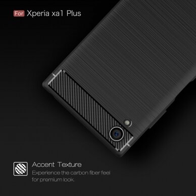 Sony Xperia XA1 PLUS juoda LYGCARBON nugarėlė 6