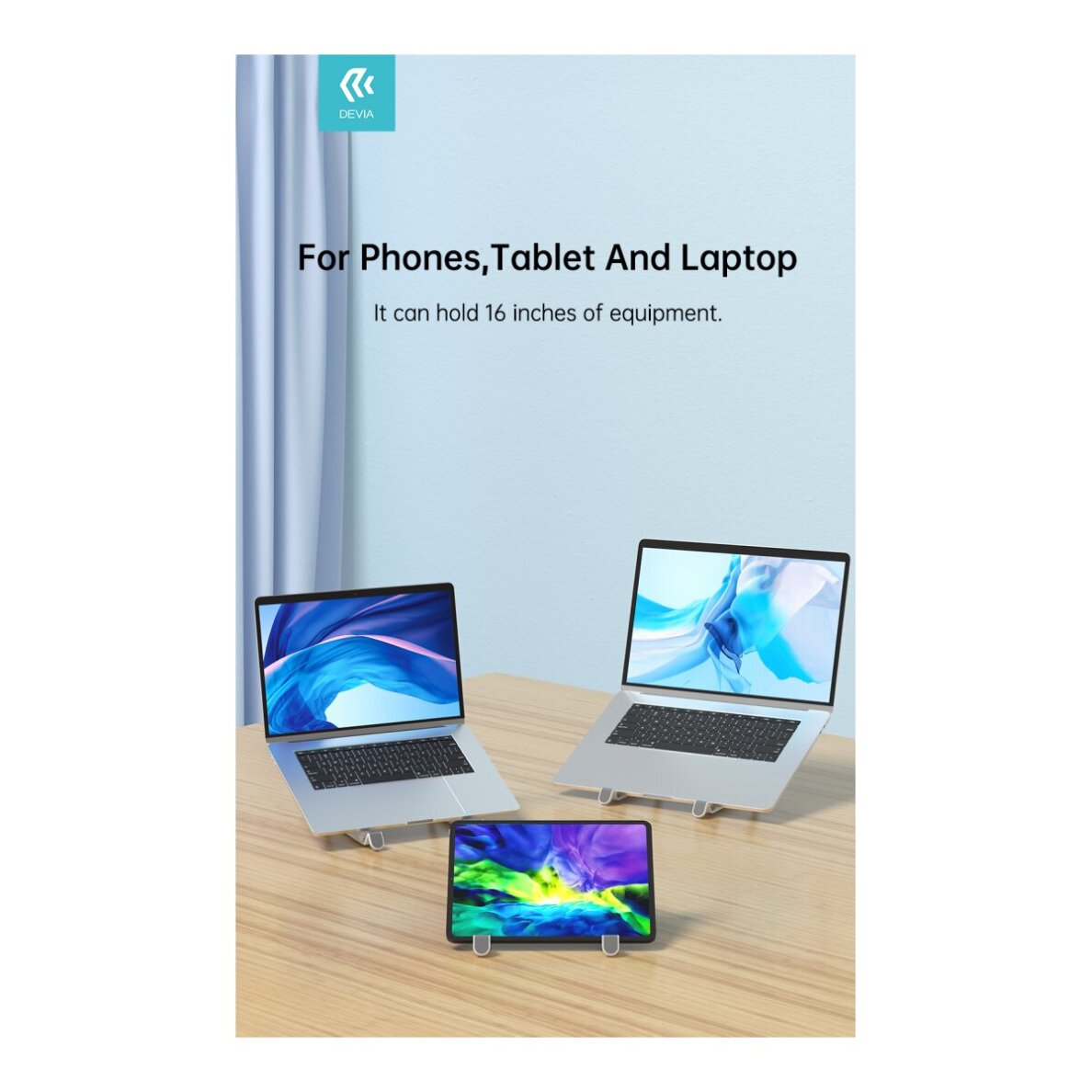 Sulankstomas stovas nešiojamam kompiuteriui/planšetui DEVIA KINTONE 3 Sulankstomas stovas nešiojamam kompiuteriui/planšetui DEVIA KINTONE 3