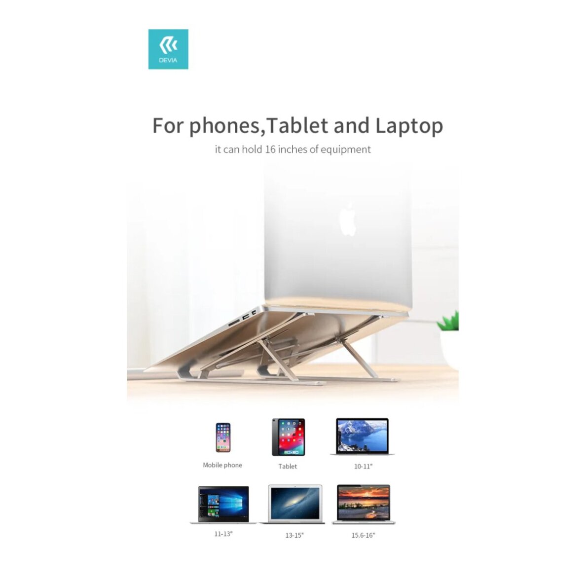 Sulankstomas stovas nešiojamam kompiuteriui/planšetui DEVIA PRO1 3 Sulankstomas stovas nešiojamam kompiuteriui/planšetui DEVIA PRO1 3
