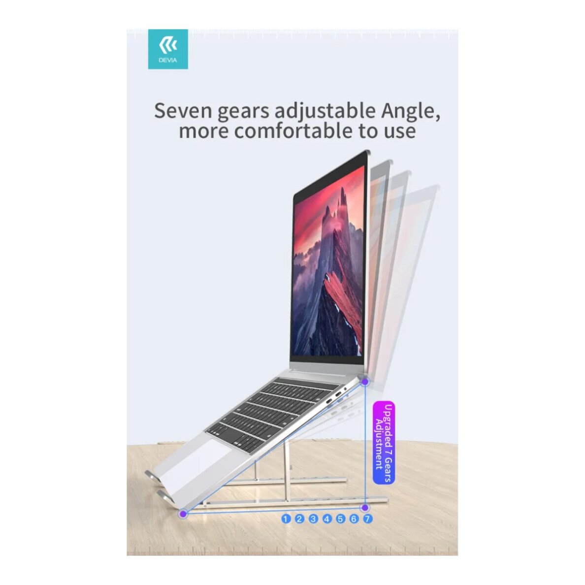 Sulankstomas stovas nešiojamam kompiuteriui/planšetui DEVIA PRO1 4 Sulankstomas stovas nešiojamam kompiuteriui/planšetui DEVIA PRO1 4