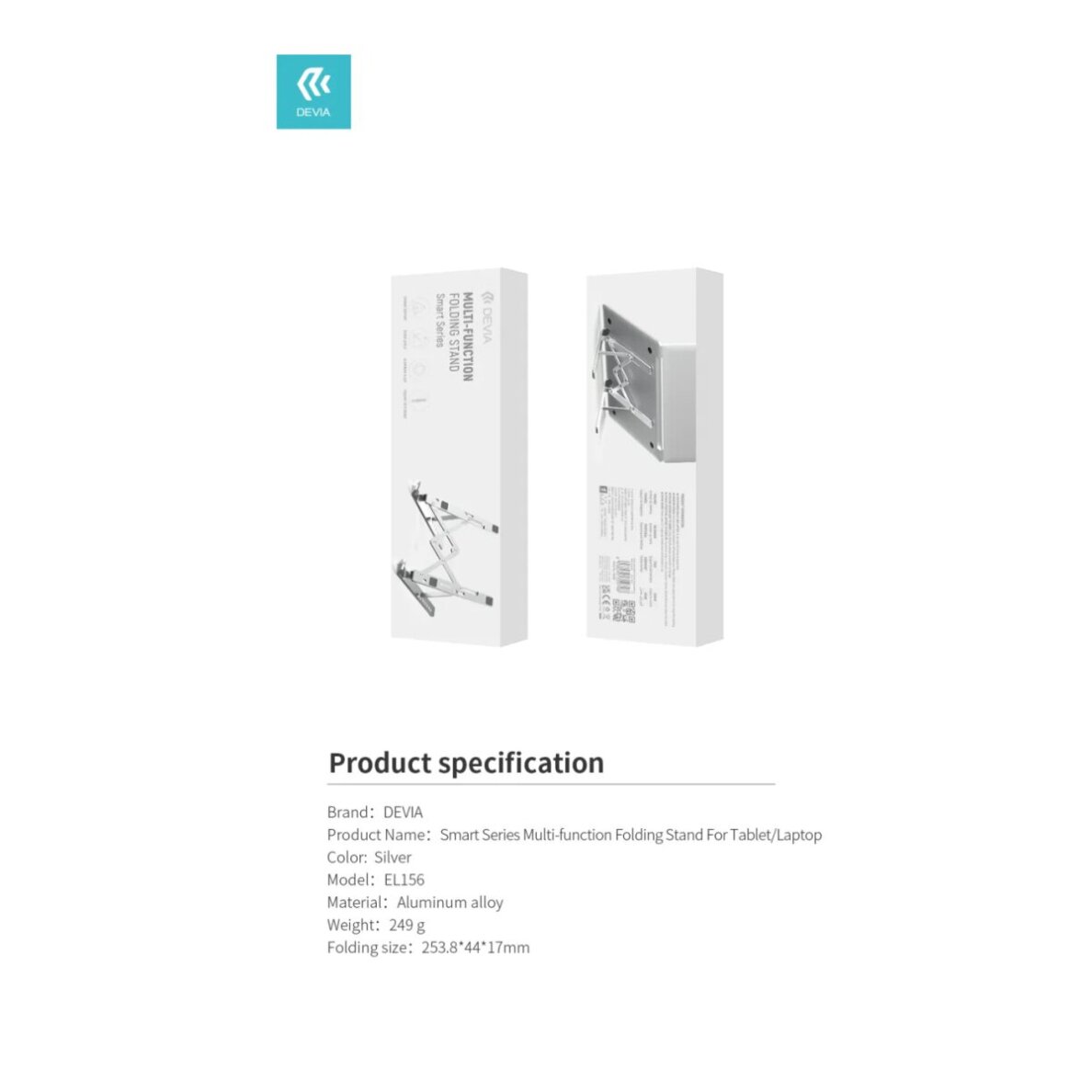 Sulankstomas stovas nešiojamam kompiuteriui/planšetui DEVIA PRO1 5