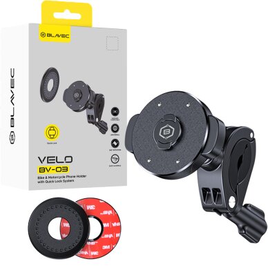 Telefono laikiklis dviračiui / motociklui / paspirtukui black BLAVEC Velo BV-03 Quick Lock BV03-QLMHB