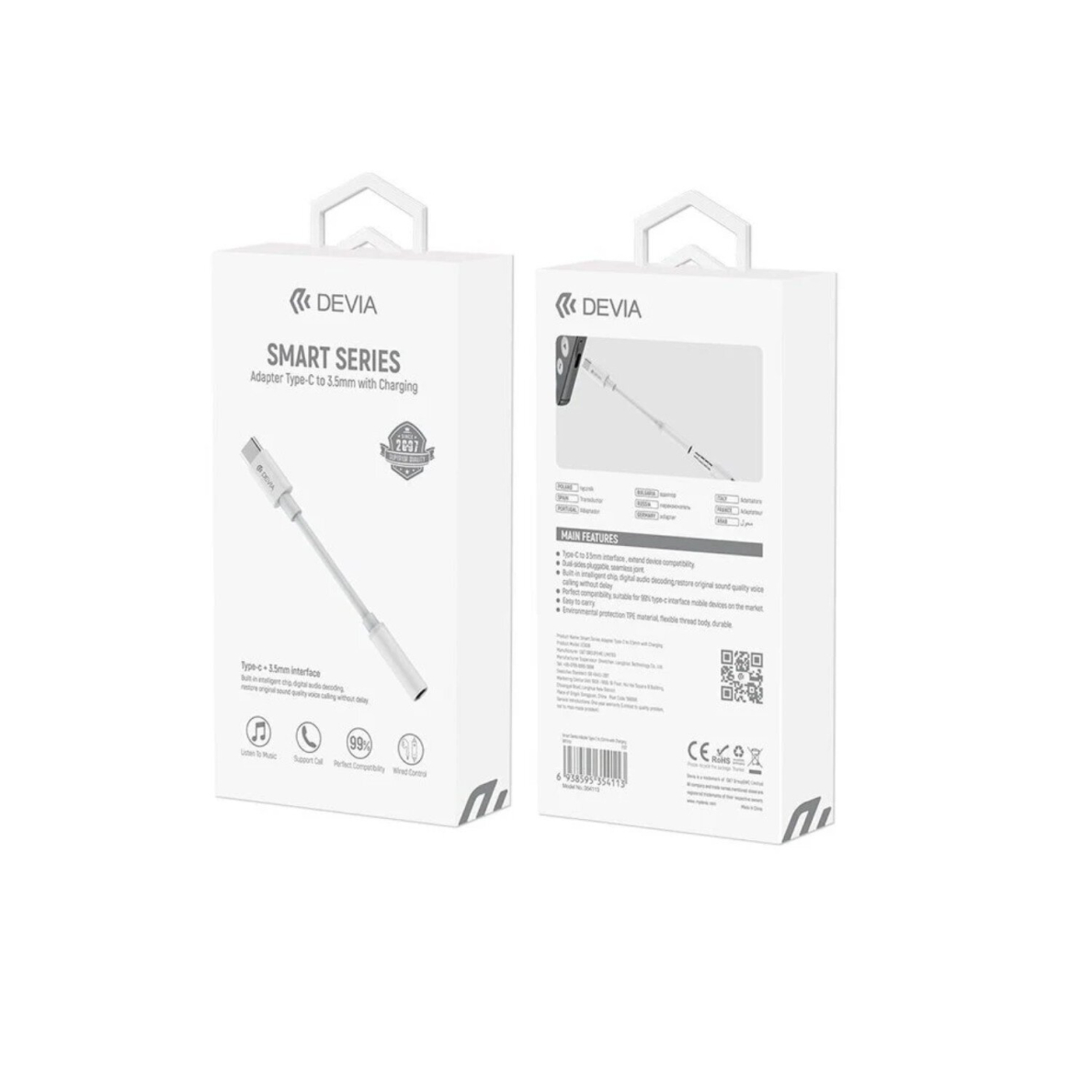 Type-C to 3,5mm laidas-adapteris DEVIA 2 Type-C to 3,5mm laidas-adapteris DEVIA 2