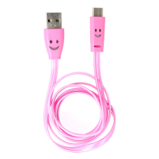 Type-C LED Q-touch QUC-72T rožinis USB laidas
