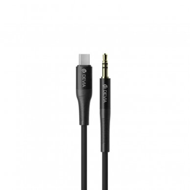 Type-C to 3.5mm AUDIO laidas juodas DEVIA 1