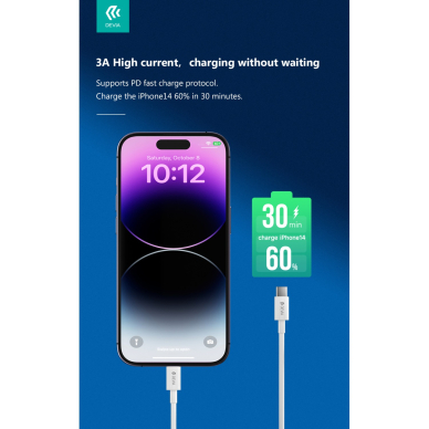 TYPE-C to Lightning PD 27W 2m laidas DEVIA 2 TYPE-C to Lightning PD 27W 2m laidas DEVIA 2