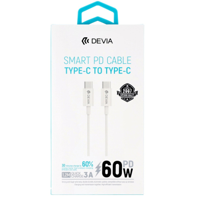 TYPE-C TO TYPE-C 60W PD laidas DEVIA 1