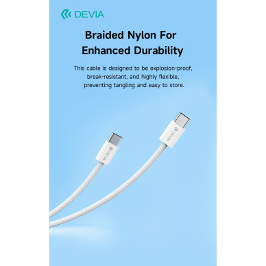 TYPE-C TO TYPE-C 60W Woven laidas DEVIA 3 TYPE-C TO TYPE-C 60W Woven laidas DEVIA 3