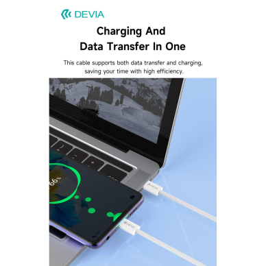 TYPE-C TO TYPE-C 60W Woven laidas DEVIA 5 TYPE-C TO TYPE-C 60W Woven laidas DEVIA 5