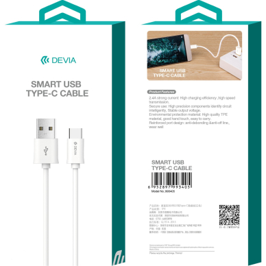 TYPE-C usb 2m laidas DEVIA 2