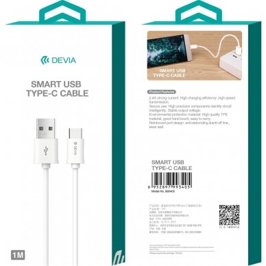 TYPE-C usb 2m laidas DEVIA 2