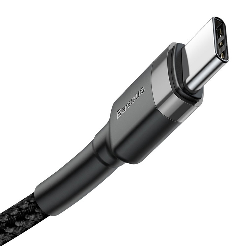 BASEUS TYPE-C TO TYPE-C PD 60W black-grey sustiprintas laidas CATKLF-HG1 2m. 6